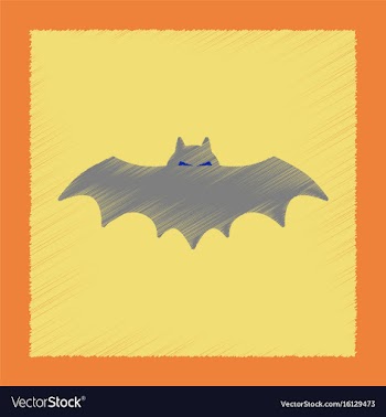 Flat shading style icon halloween bat vector image