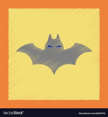 Flat shading style icon halloween bat vector image
