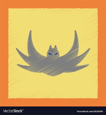 Flat shading style icon halloween bat vector image