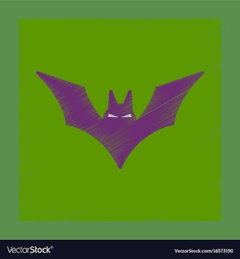 Flat shading style icon halloween bat vector image