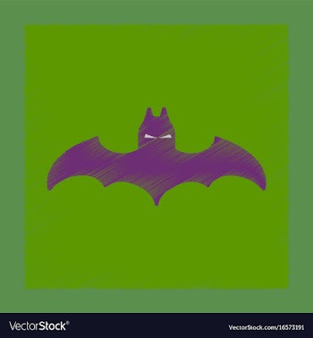 Flat shading style icon halloween bat vector image