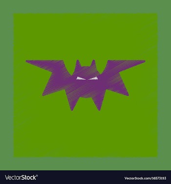 Flat shading style icon halloween bat vector image