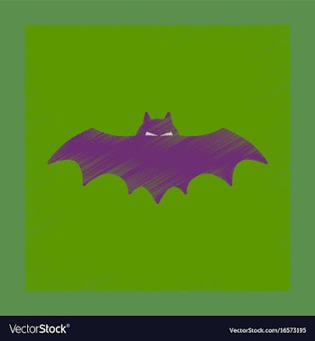 Flat shading style icon halloween bat vector image