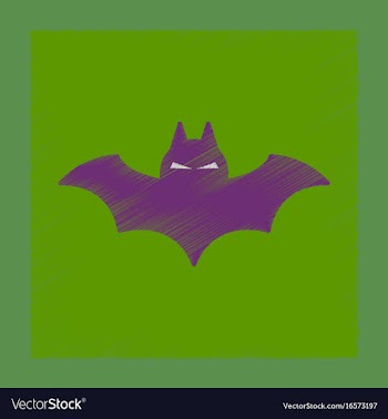 Flat shading style icon halloween bat vector image