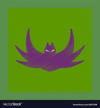 Flat shading style icon halloween bat vector image