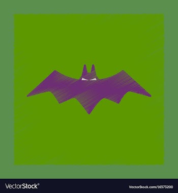 Flat shading style icon halloween bat vector image