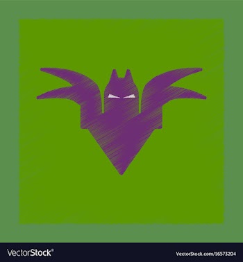 Flat shading style icon halloween bat vector image