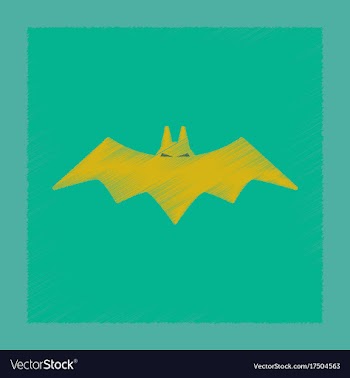 Flat shading style icon halloween bat vector image