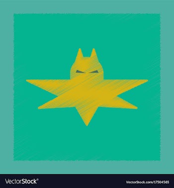 Flat shading style icon halloween bat vector image