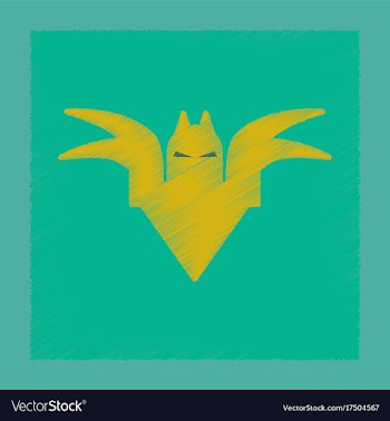 Flat shading style icon halloween bat vector image