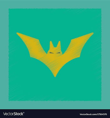 Flat shading style icon halloween bat vector image