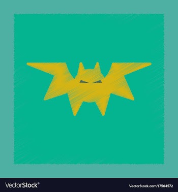 Flat shading style icon halloween bat vector image