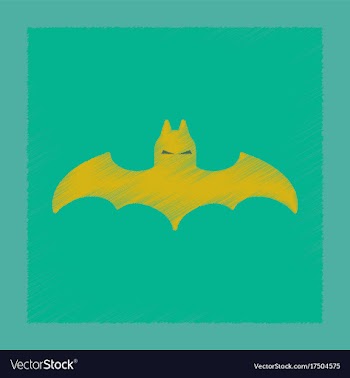 Flat shading style icon halloween bat vector image