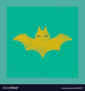Flat shading style icon halloween bat vector image