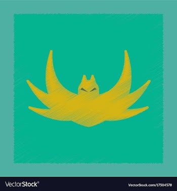 Flat shading style icon halloween bat vector image