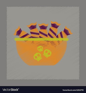 Flat shading style icon halloween candy vector image