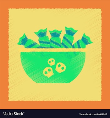 Flat shading style icon halloween candy vector image