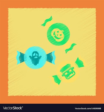 Flat shading style icon halloween candy vector image