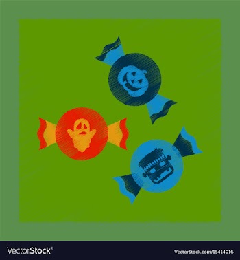 Flat shading style icon halloween candy vector image