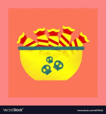 Flat shading style icon halloween candy vector image