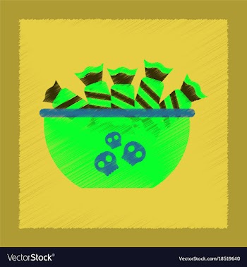 Flat shading style icon halloween candy vector image