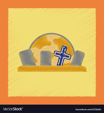 Flat shading style icon halloween cemetery Full vector image