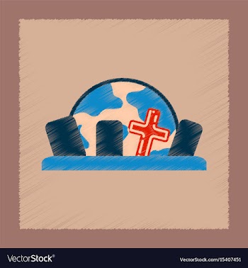 Flat shading style icon halloween cemetery full vector image