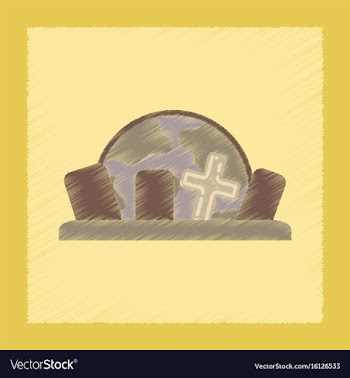 Flat shading style icon halloween cemetery full vector image