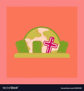 Flat shading style icon halloween cemetery full vector image