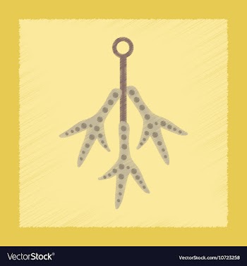 Flat shading style icon halloween chicken feet vector image