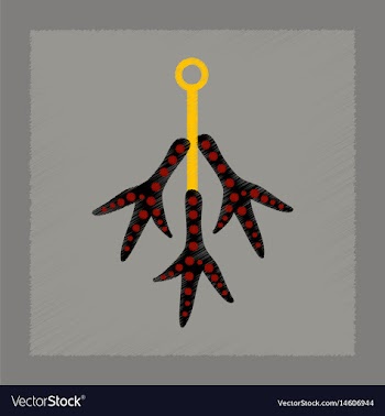 Flat shading style icon halloween chicken feet vector image