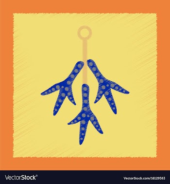 Flat shading style icon halloween chicken feet vector image