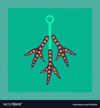 Flat shading style icon halloween chicken feet vector image