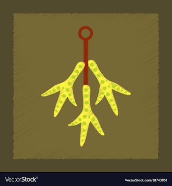 Flat shading style icon halloween chicken feet vector image