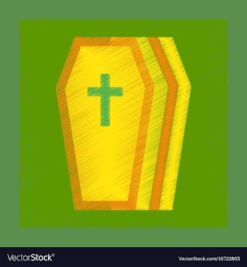 Flat shading style icon halloween coffin vector image