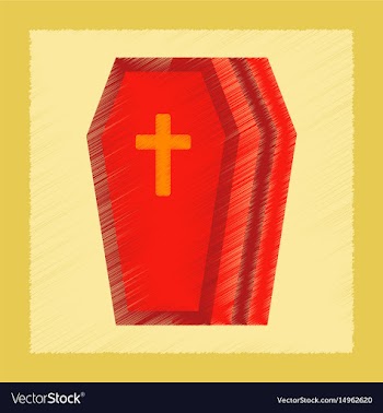 Flat shading style icon halloween coffin vector image