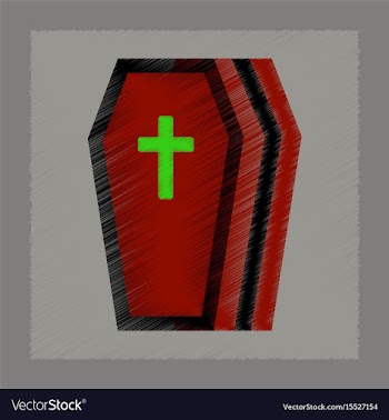Flat shading style icon halloween coffin vector image
