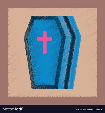 Flat shading style icon halloween coffin vector image