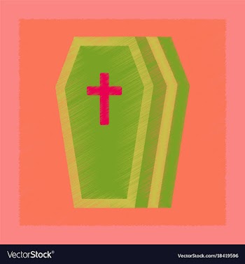 Flat shading style icon halloween coffin vector image