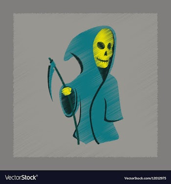 Flat shading style icon halloween death scythe vector image