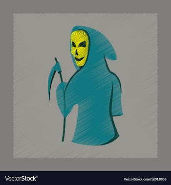 Flat shading style icon halloween death scythe vector image