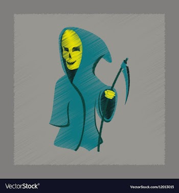 Flat shading style icon halloween death scythe vector image
