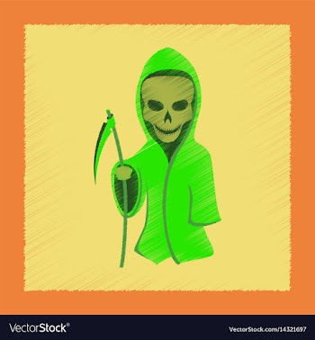 Flat shading style icon halloween death scythe vector image
