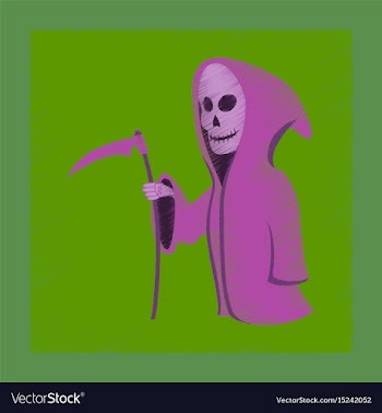 Flat shading style icon halloween death scythe vector image