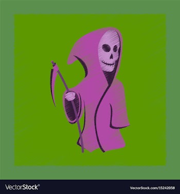 Flat shading style icon halloween death scythe vector image
