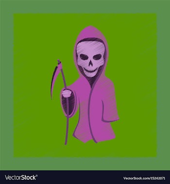 Flat shading style icon halloween death scythe vector image