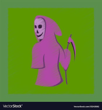 Flat shading style icon halloween death scythe vector image