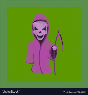 Flat shading style icon halloween death scythe vector image