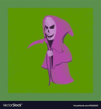 Flat shading style icon halloween death scythe vector image