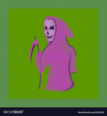 Flat shading style icon halloween death scythe vector image